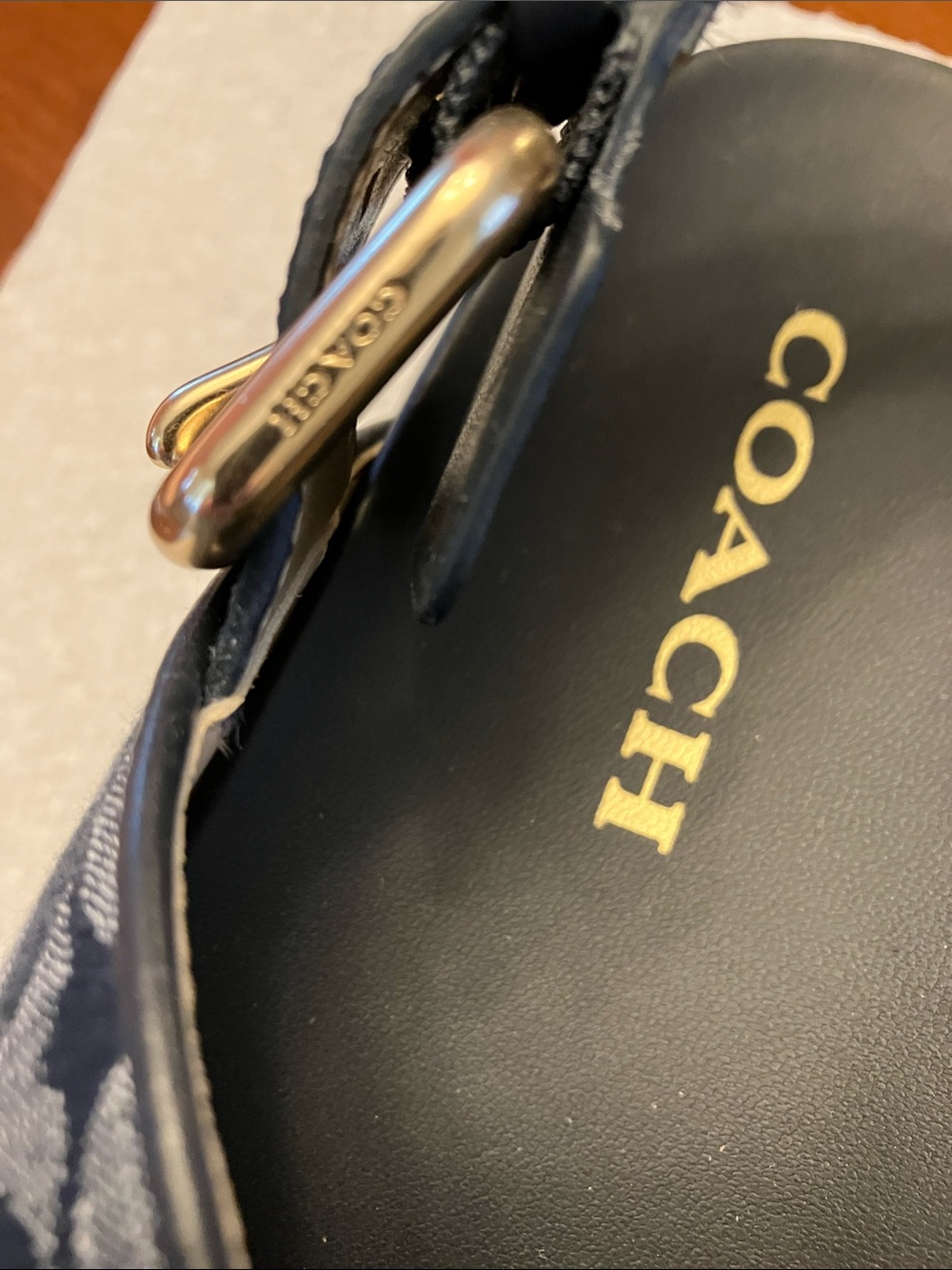 COACH.Navy Signature Canvas Crisscross Slingback Sandals with Box. Size 7 Worn 1 - Picture 10 of 16